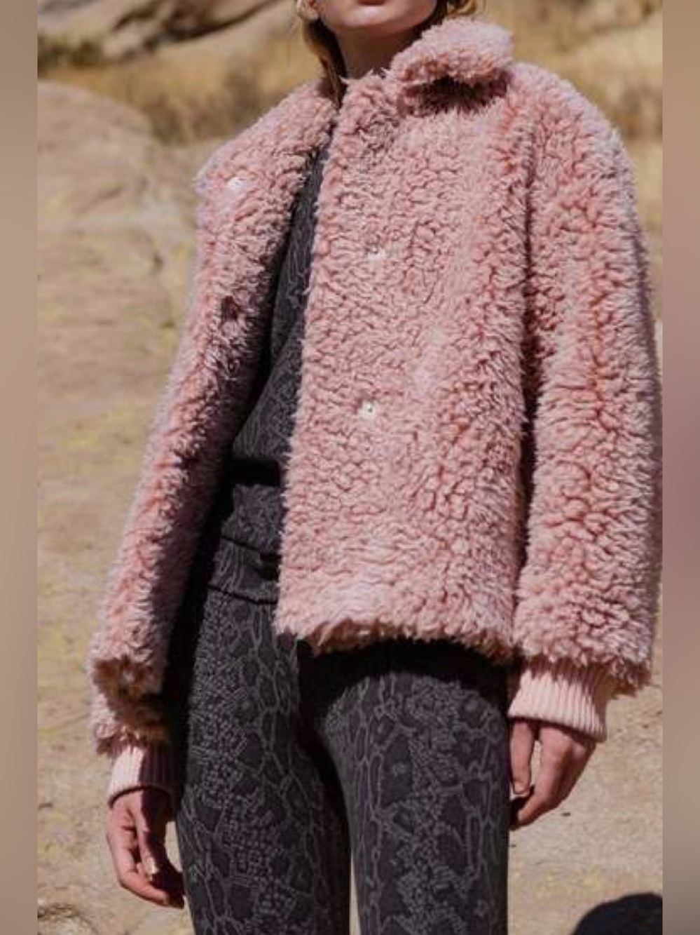 Ragdoll Plush Pink Faux-Sherpa Puffer Jacket